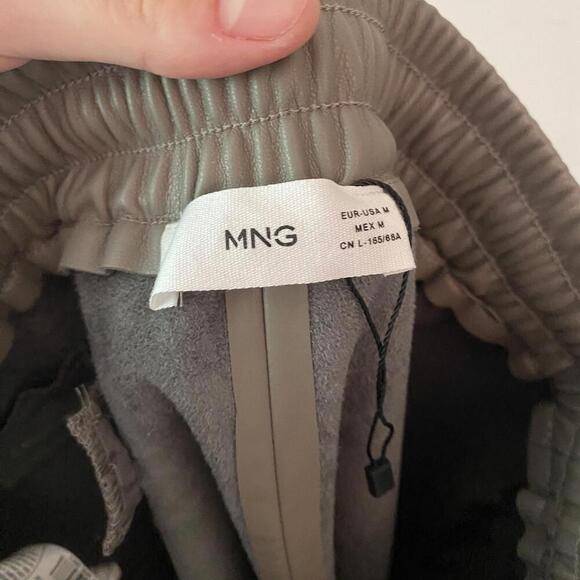 MANGO gray faux leather joggers - Picture 5 of 6